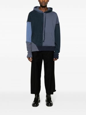 Plisované bavlněné rovné kalhoty Yohji Yamamoto černé
