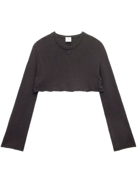 Dlhý sveter s výšivkou Courreges čierna