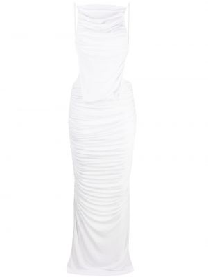 Drapované večerné šaty Christopher Esber biela