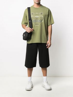 Camiseta oversized con rayas de tigre Kenzo verde