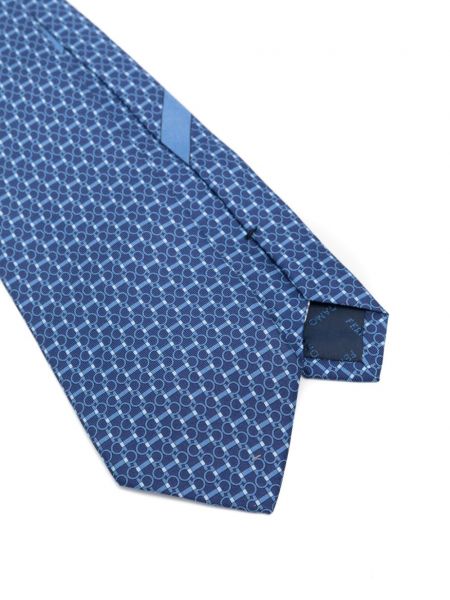 Jedwabny krawat Ferragamo niebieski