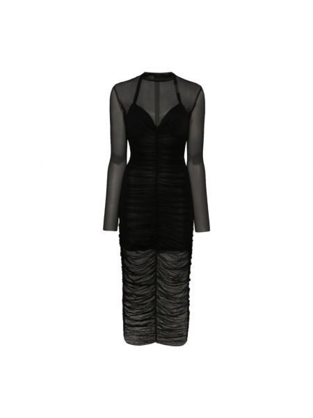 Czarna sukienka midi Versace Jeans Couture