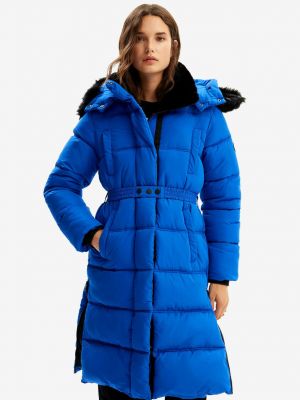 Стеганое зимнее пальто Desigual синее