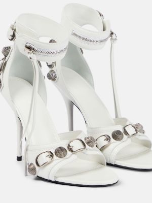 Sandali di pelle di pelle Balenciaga bianco