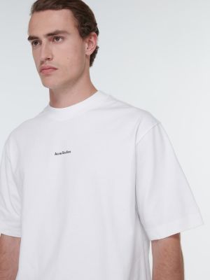 Jersey bombažna majica Acne Studios bela