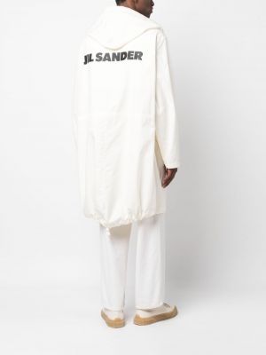 Mantel mit kapuze mit print Jil Sander weiß