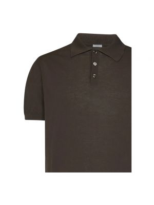 Camisa con botones de algodón de tela jersey Malo marrón