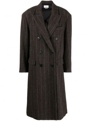Pruhovaný kabát Marant Etoile hnědý