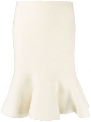 Kašmírová vlnená sukňa Jil Sander biela