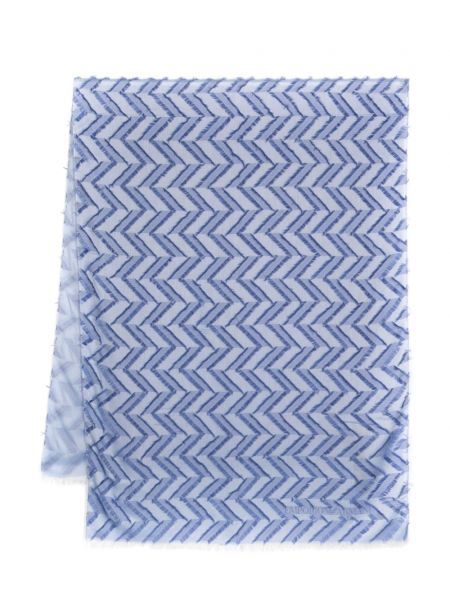 Echarpe à imprimé à motif chevrons Emporio Armani bleu