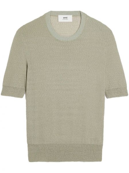 Pleten pulover Ami Paris zelena