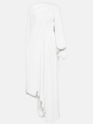 Drapované dlouhé šaty Balenciaga bílé