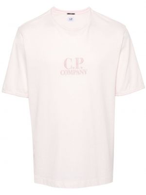 Tricou cu broderie C.p. Company roz