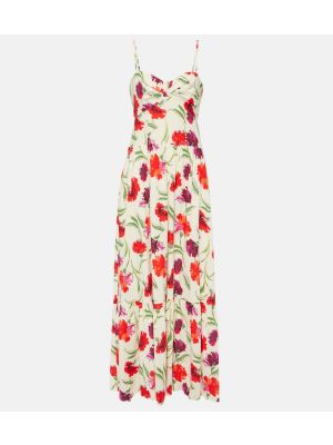 Kvetinové dlouhé šaty Diane Von Furstenberg červená