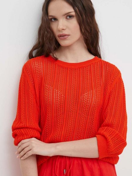 Sweter bawełniany United Colors Of Benetton pomarańczowy