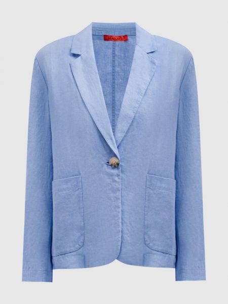 Льняной пиджак Max & Co голубой