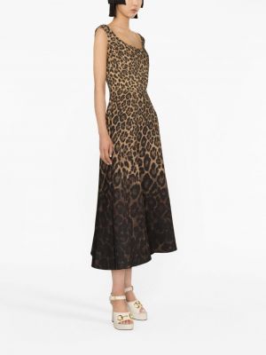 Leopardí midi šaty s potiskem Valentino Garavani