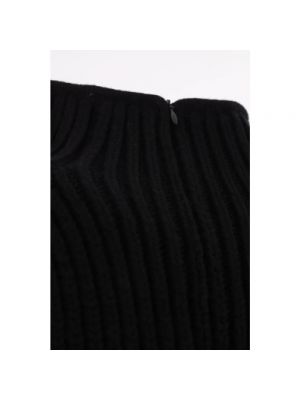 Jersey cuello alto de lana de cachemir a rayas Alaïa negro