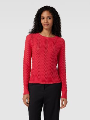 Dzianinowy sweter More & More czerwony