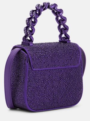 Geantă shopper din satin Versace violet