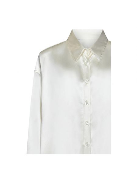 Camisa con botones de seda oversized Armarium blanco