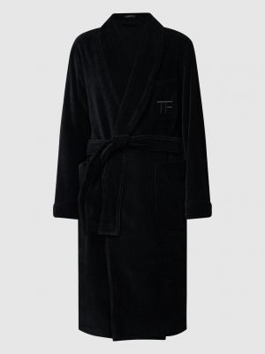 Черный халат с вышивкой Tom Ford