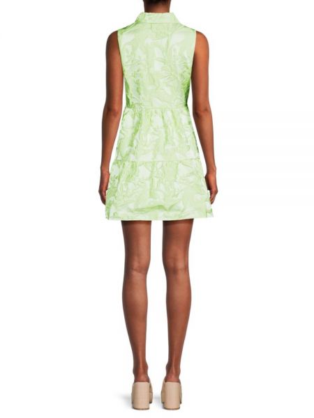 Платье мини с вышивкой Amanda Uprichard зеленое