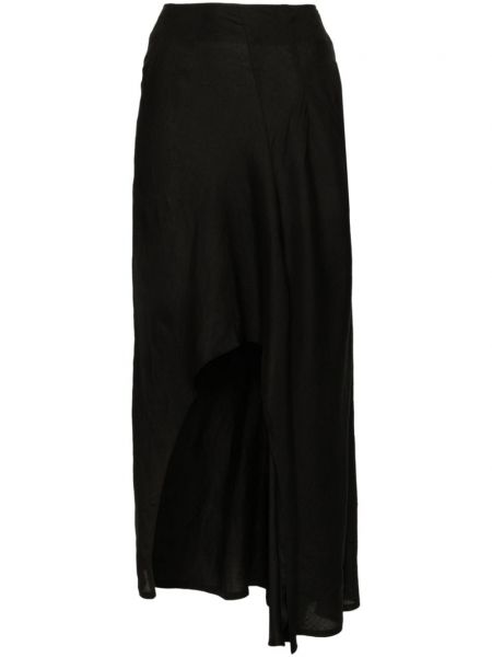 Πλισέ ασύμμετρη φούστα Yohji Yamamoto μαύρο