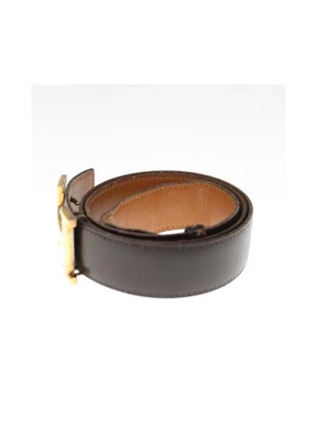 Cinturón de cuero Hermès Vintage marrón