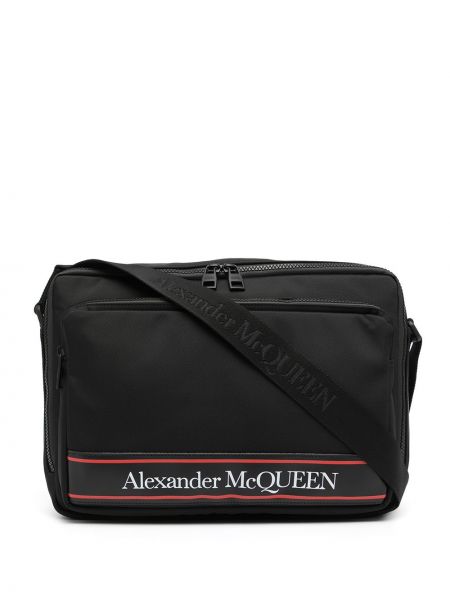 Bolsa de hombro con estampado Alexander Mcqueen negro