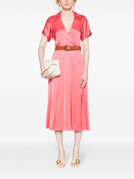 Saténové midi šaty Liu Jo růžové