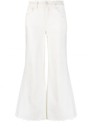 Bavlněné zvonové džíny Frame bílé