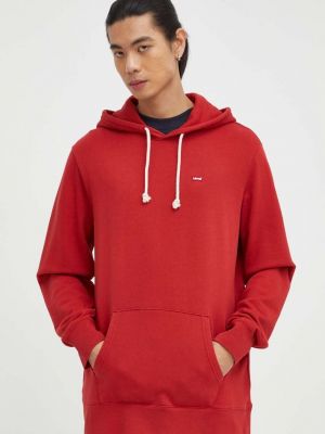 Pamučna hoodie s kapuljačom Levi's® crvena