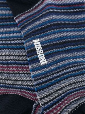 Pletené pruhované bavlněné ponožky Missoni modré