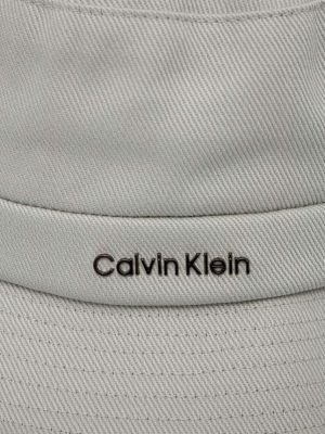 Kapelusz bawełniany Calvin Klein szary