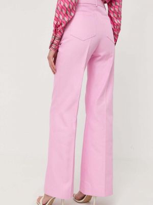Kalhoty s vysokým pasem Victoria Beckham růžové