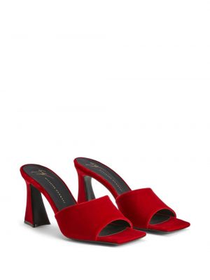 Sametové sandály Giuseppe Zanotti červené
