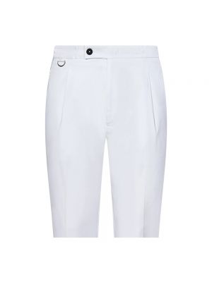 Pantalones slim fit de algodón Low Brand blanco