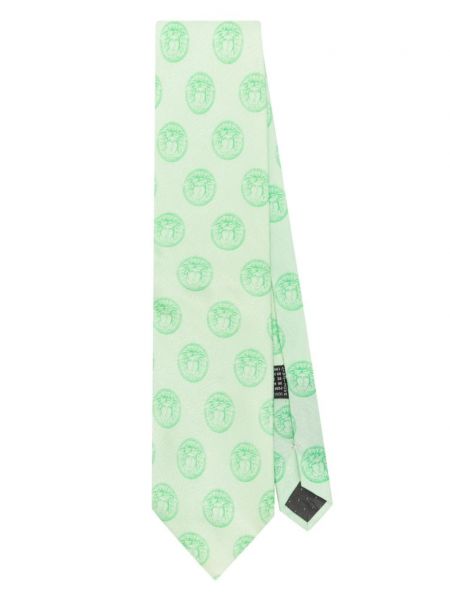 Копринена вратовръзка Versace Pre-owned зелено