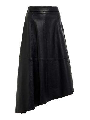 Ασύμμετρη δερμάτινη φούστα Polo Ralph Lauren μαύρο