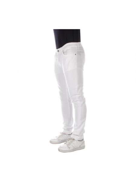 Jeansy skinny z niską talią slim fit Dondup białe