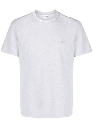 Žakárové tričko Lacoste sivá