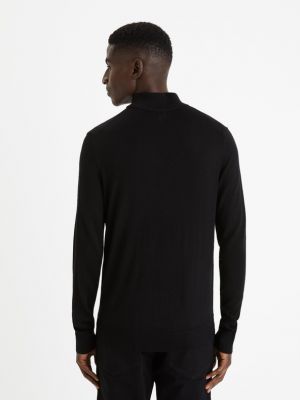 Sweter wełniany Celio czarny