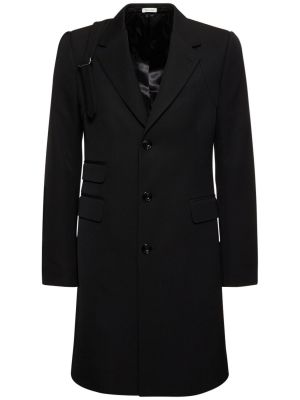 Gyapjú kabát Alexander Mcqueen fekete