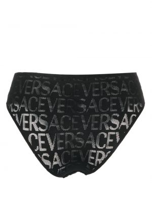Majtki z siateczką Versace czarne