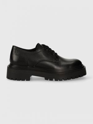 Pantofi oxford din piele cu platformă Marc O'polo negru