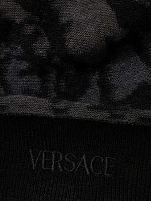 Bavlněný vlněný svetr Versace černý