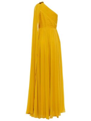 Hedvábné dlouhé šaty Elie Saab žluté