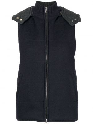 Zip kashmir vest N.peal blå