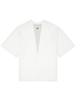 Bombažna majica Mm6 Maison Margiela bela